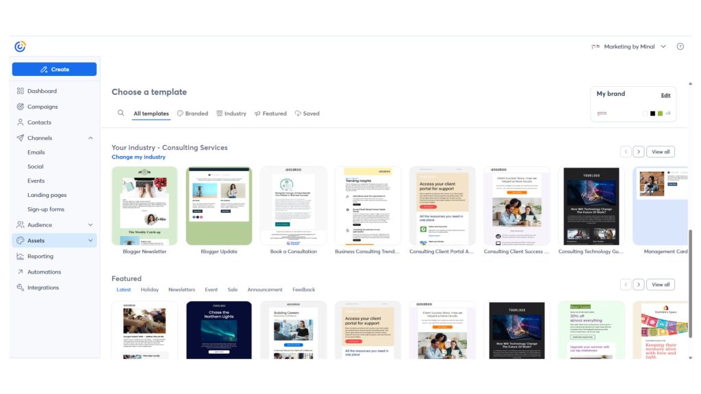 Constant Contact email templates - best email marketing tool for small business